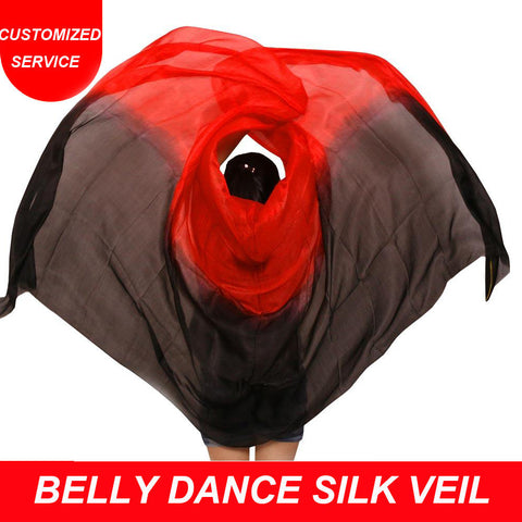New arrivals women cheap belly dance silk veils on sale black red color