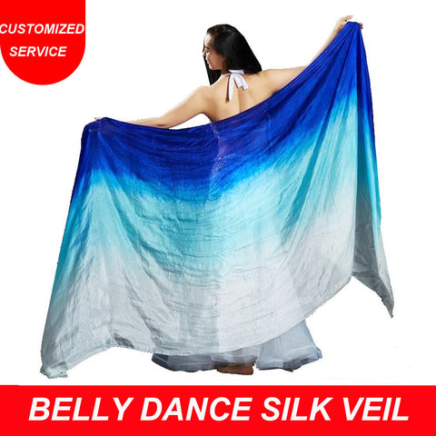 Hot popular women cheap belly dance silk veil blue turquoise white