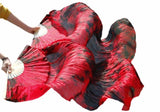 New Arrivals Tie-dyed 100% silk fan veils for Belly Dancer Sexy long silk fans