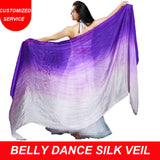 High Quality Women New Cheap Belly Dance Silk Veils Purple Gradient Colors
