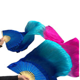 Hot selling women cheap belly dance fan veil blue turquoise rose