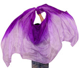 Women new sexy gradient purple belly dance silk veils on sale