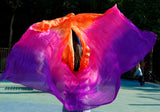 Women new cheap belly dance silk veils purple rose orange