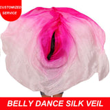 Hot selling women cheap belly dance silk veils rose pink