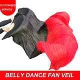 100% Silk Belly Dance Fan Veil Real Silk Dance Fan Veils US Shipping