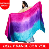 High quality women cheap belly dance silk veil turquoise purple rose