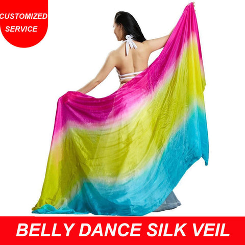 New Arrivals Cheap Belly Dance Silk Veil for Women Turquoise Yellow Rose