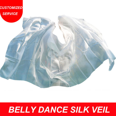 High quality women cheap belly dance silk veil pure white color